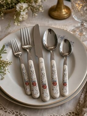 International China “Marmalade” Flatware Set for 4 – Vintage Farmhouse Geese